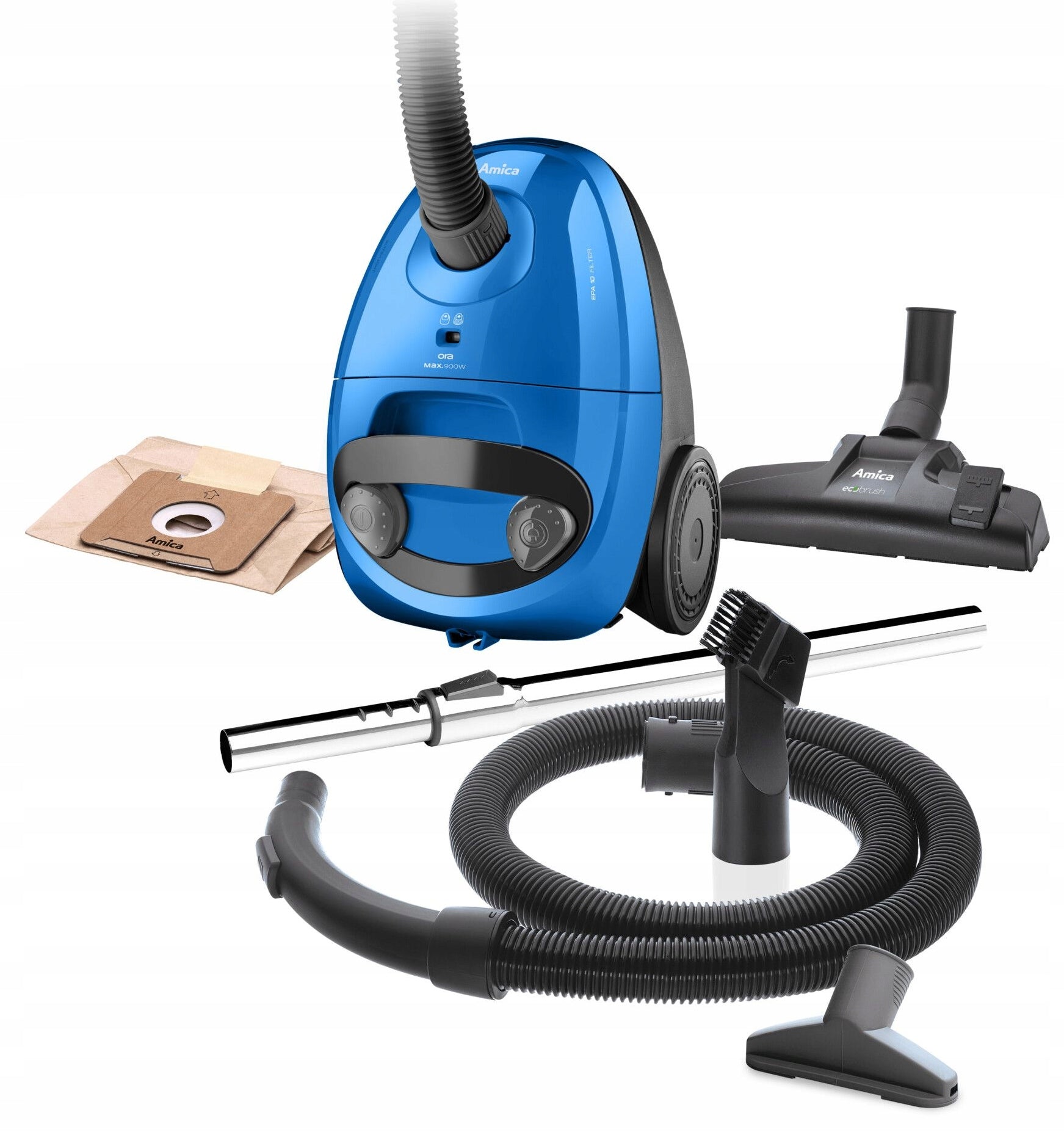 Traditional bagged vacuum cleaner Amica Ora VM1036 | 850 W | Blue