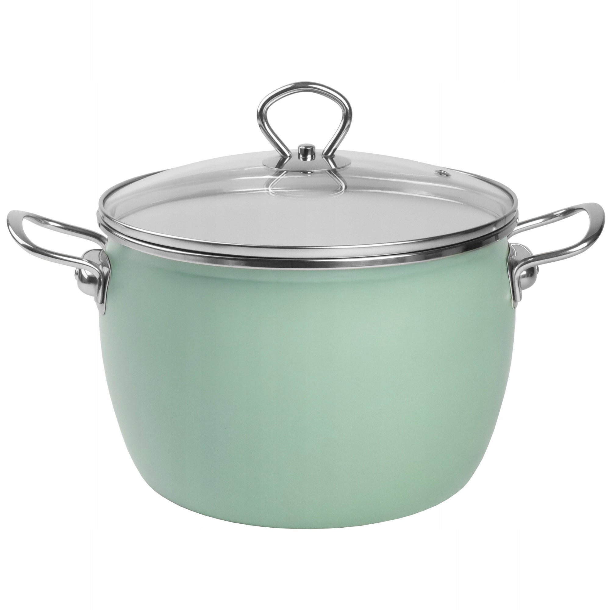 Traditional enamel pot MARYNA 5l celadon GAS INDUCTION SILESIA