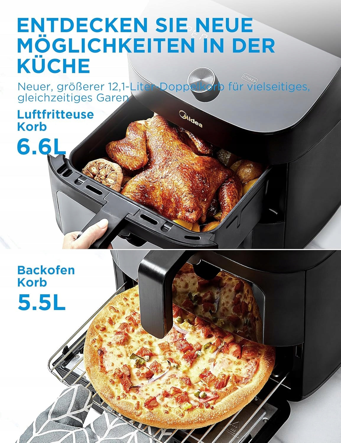 Traditional fryer Midea MAD11D10APK 2400 W 11 l Manufacturer code MAF002S