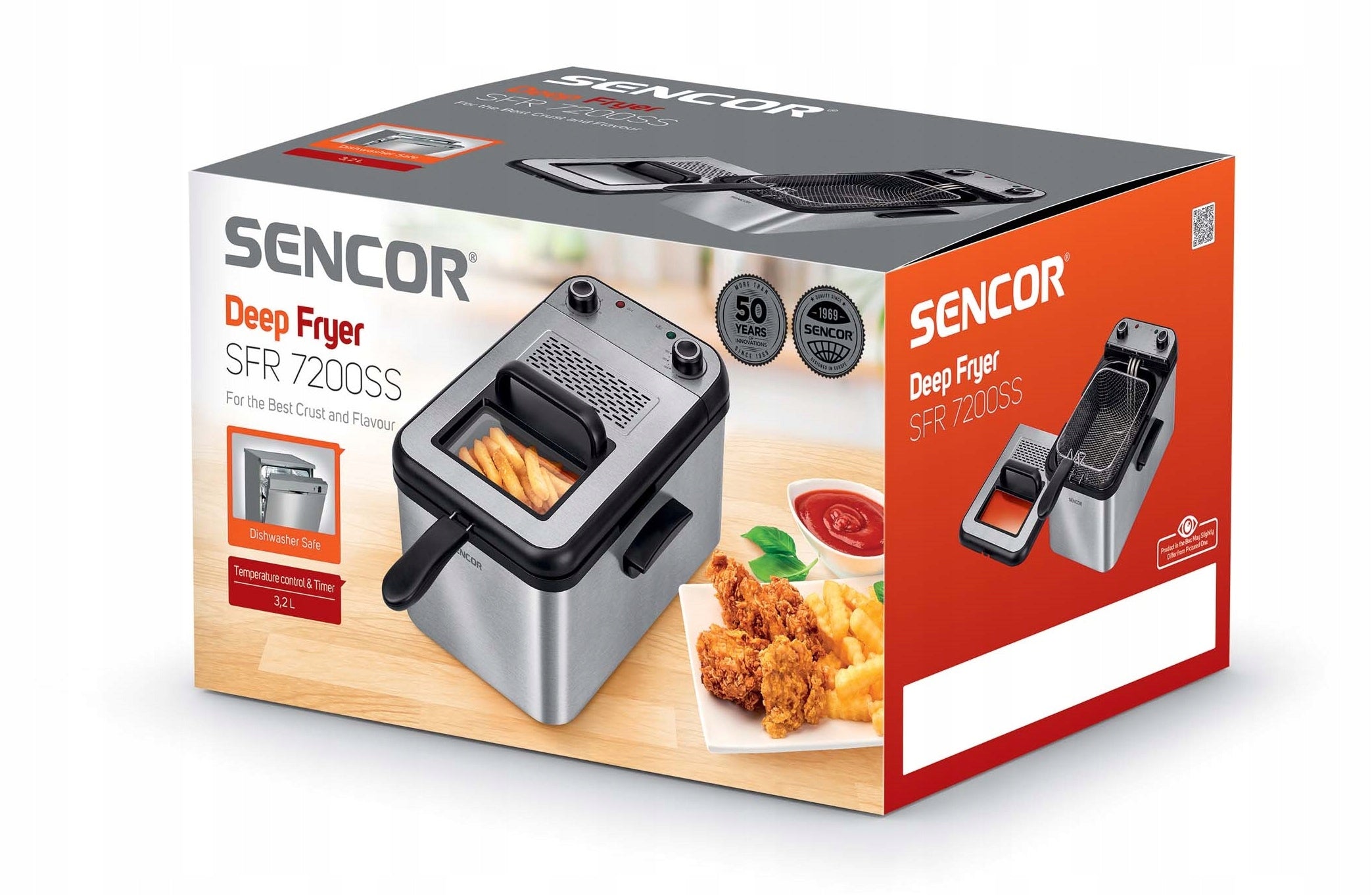 Traditional fryer Sencor SFR 7200SS 2200 W 3,2 l Packaging status original