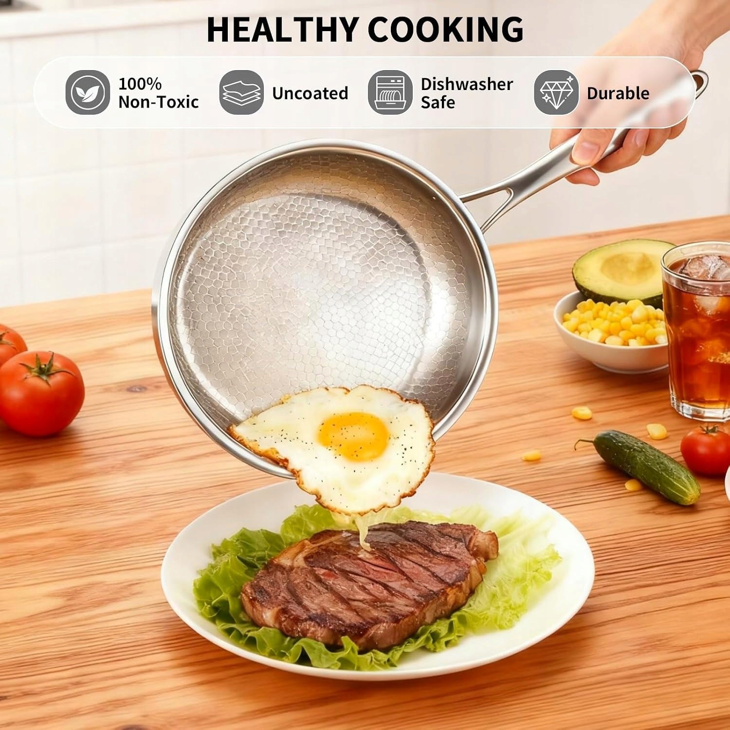 Traditional frying pan Kuchenne 26 cm titanium Diameter 26 cm