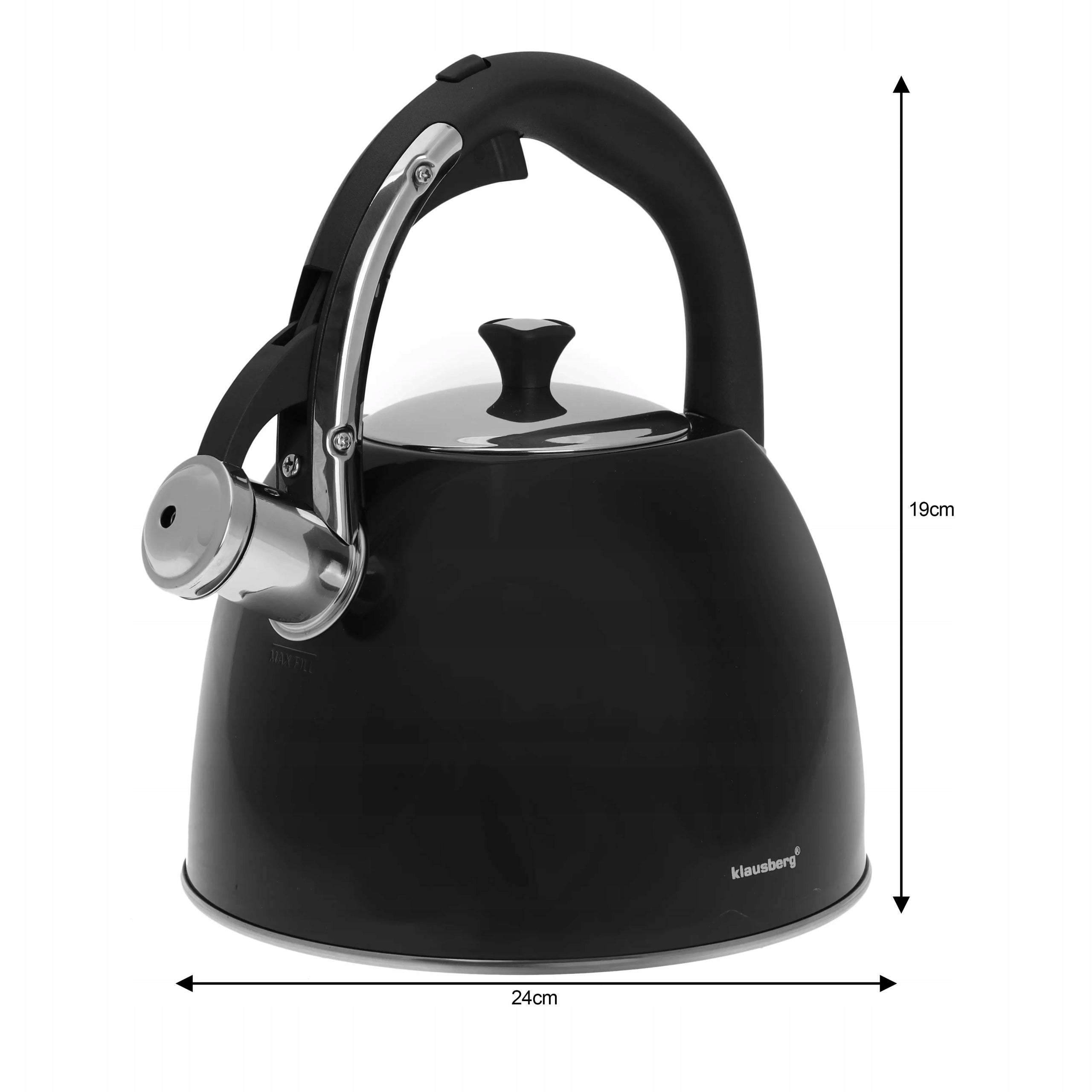 Traditional kettle, 2,2l black Klausberg Kind traditional kettle