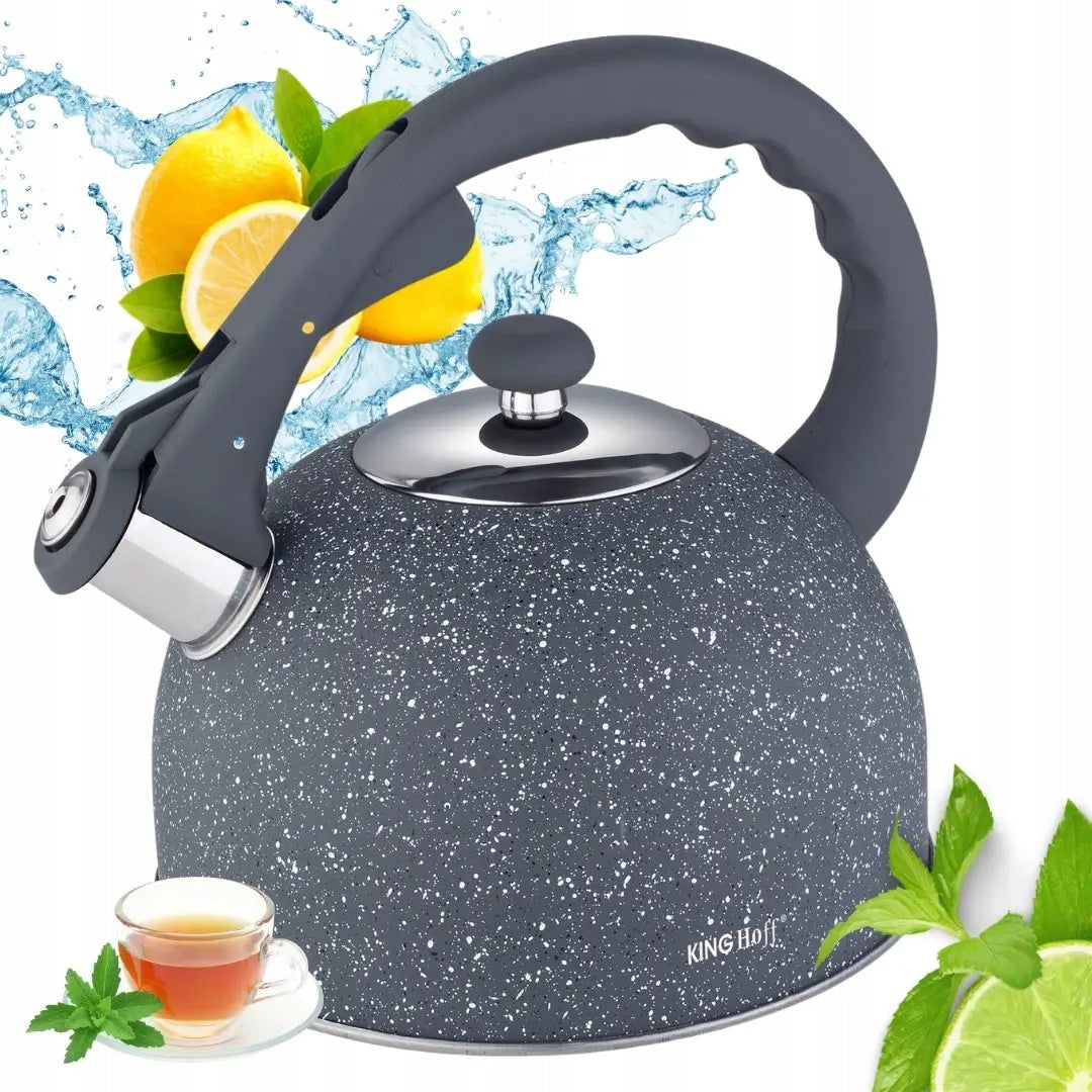 Traditional kettle 2,6l, grey marble Kinghoff