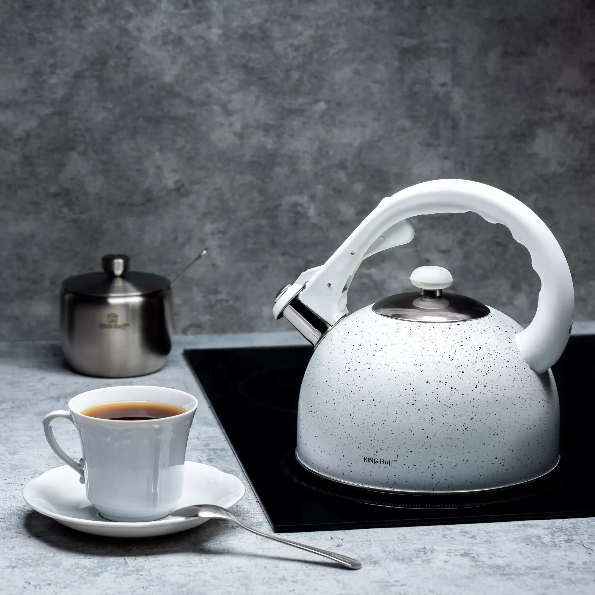 Traditional kettle 2,6l white marble Kinghoff Brand Kinghoff