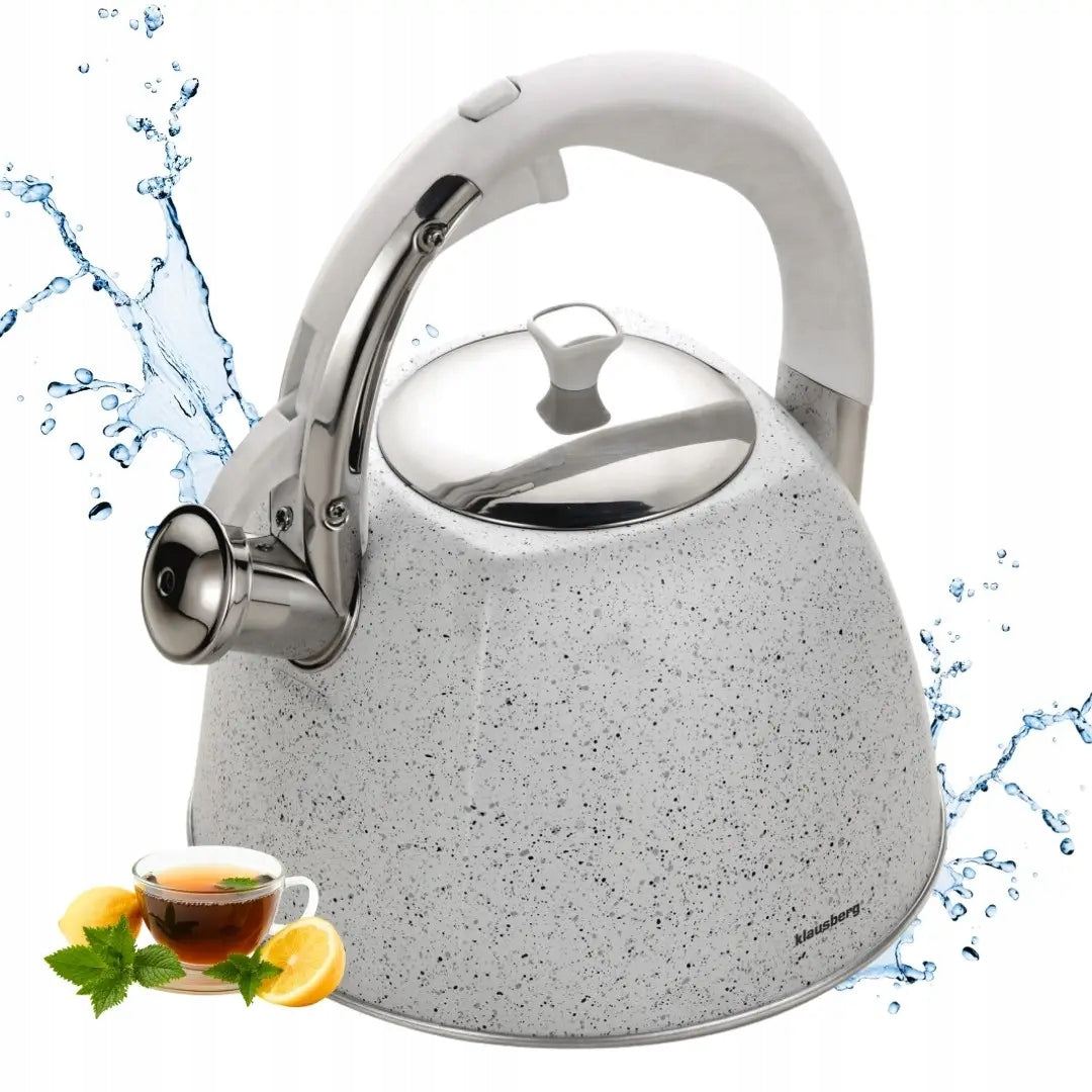 Traditional kettle 3l, white marble Klausberg