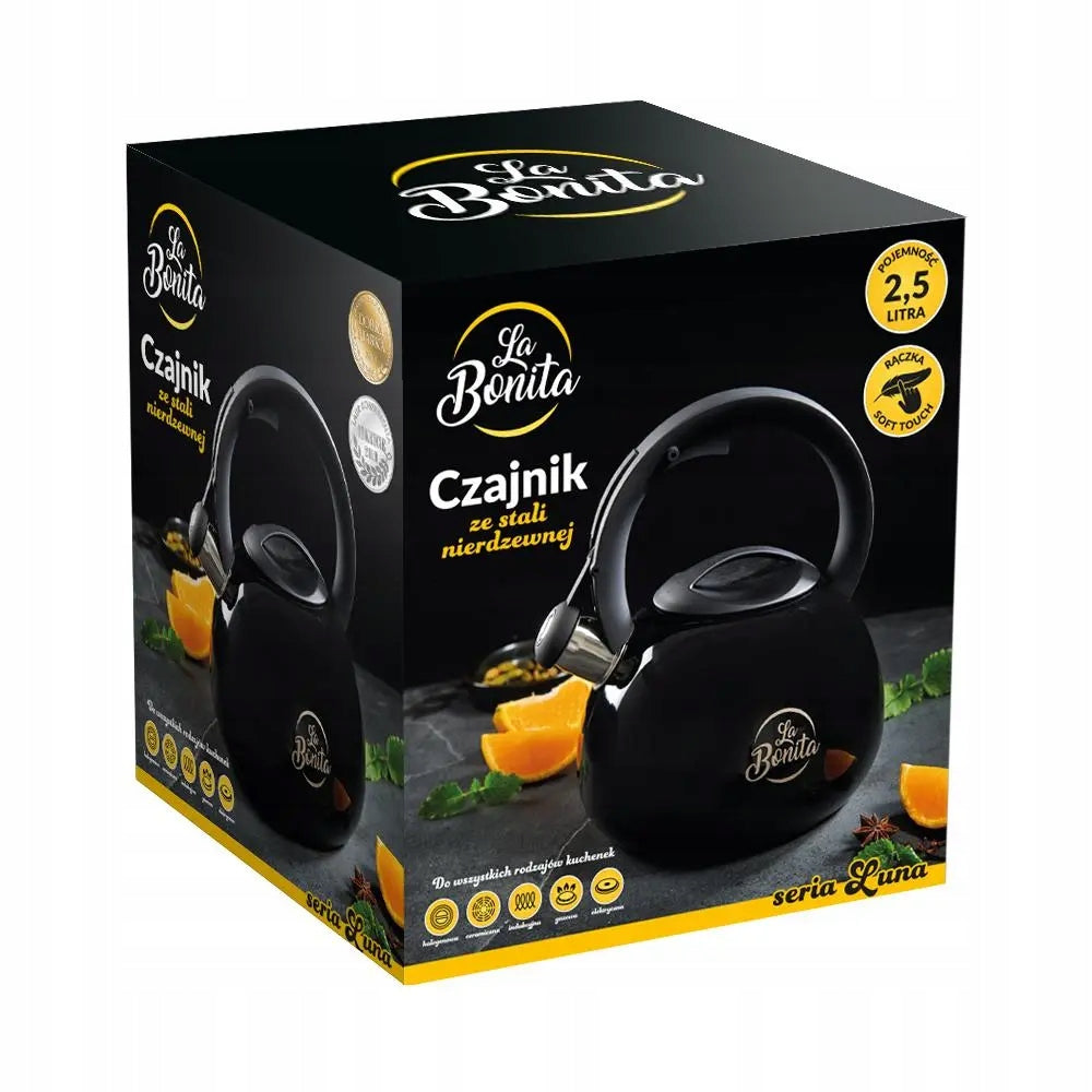 Traditional kettle La Bonita Luna LB25C001B with whistle Induction Black Manufacturer code LB25C001B