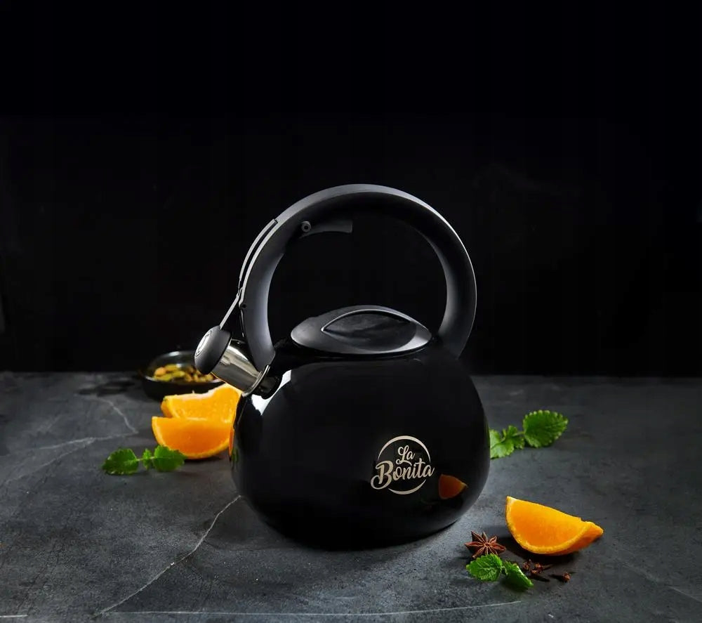 Traditional kettle La Bonita Luna LB25C001B with whistle Induction Black Packaging status original