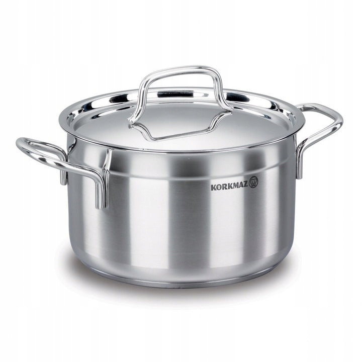 Traditional pot 5,5L with lid 24 cm KORKMAZ ALFA gas induction Brand Korkmaz