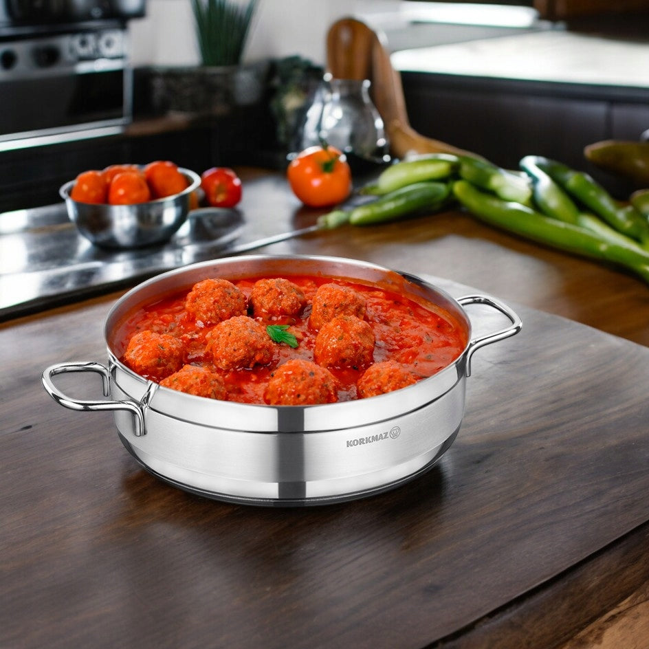 Traditional saucepan pot 4,2L with lid 26 cm KORKMAZ ALFA gas induction Brand Korkmaz