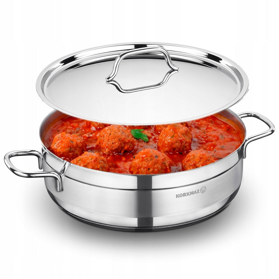 Traditional saucepan pot 4,2L with lid 26 cm KORKMAZ ALFA gas induction Manufacturer code WYŁĄCZNY DYSTRYBUTOR KORKMAZ W POLSCE