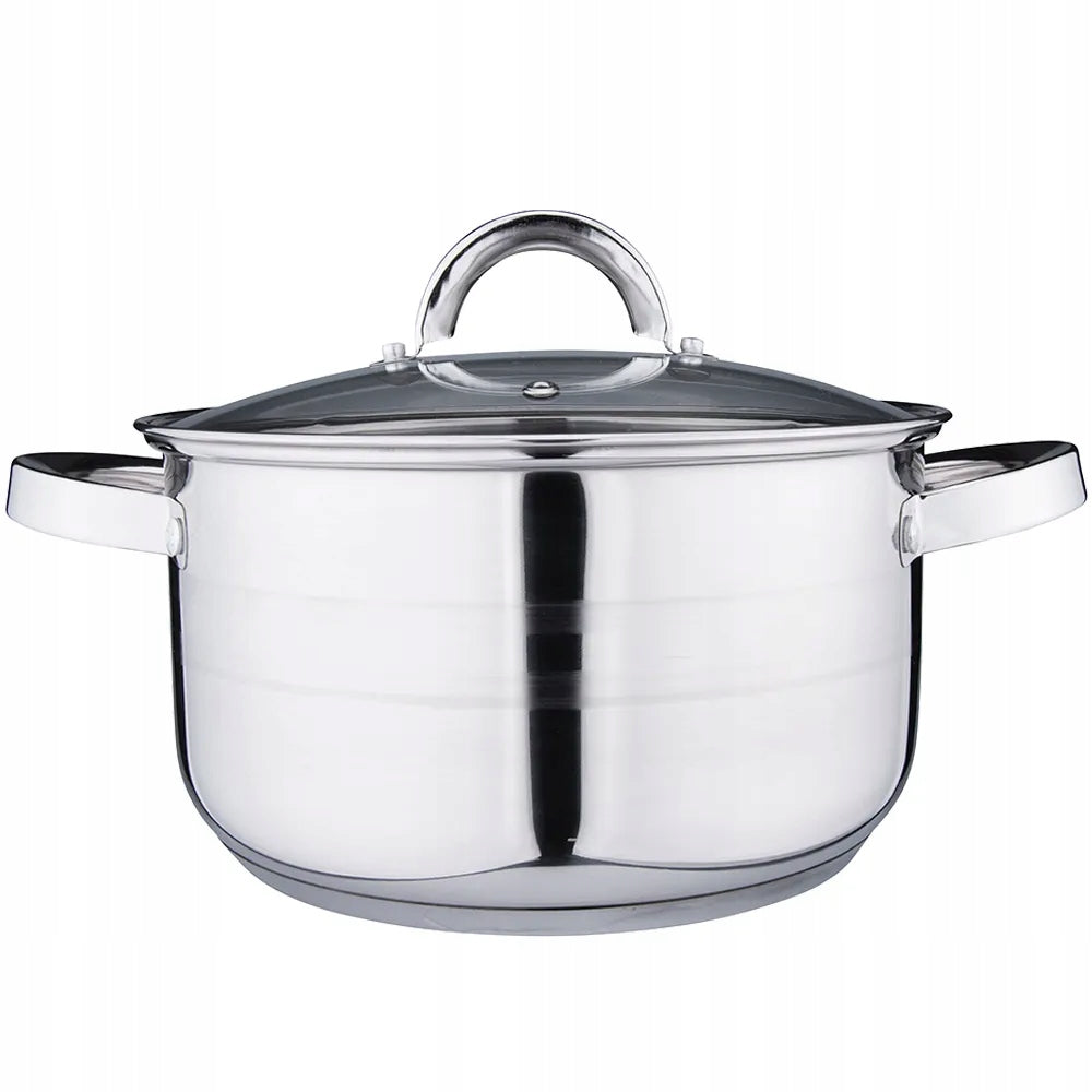 Traditional stainless steel pot with lid induction gas Altom Design Remo 4,7l