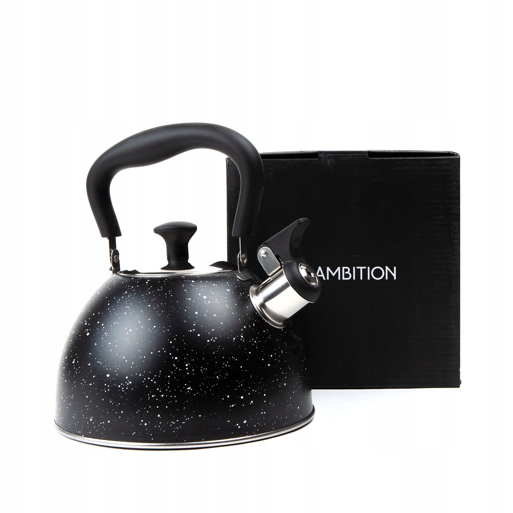 Traditional steel kettle Ambition 1,7 l black with whistle Gas induction Manufacturer code 5907078460734