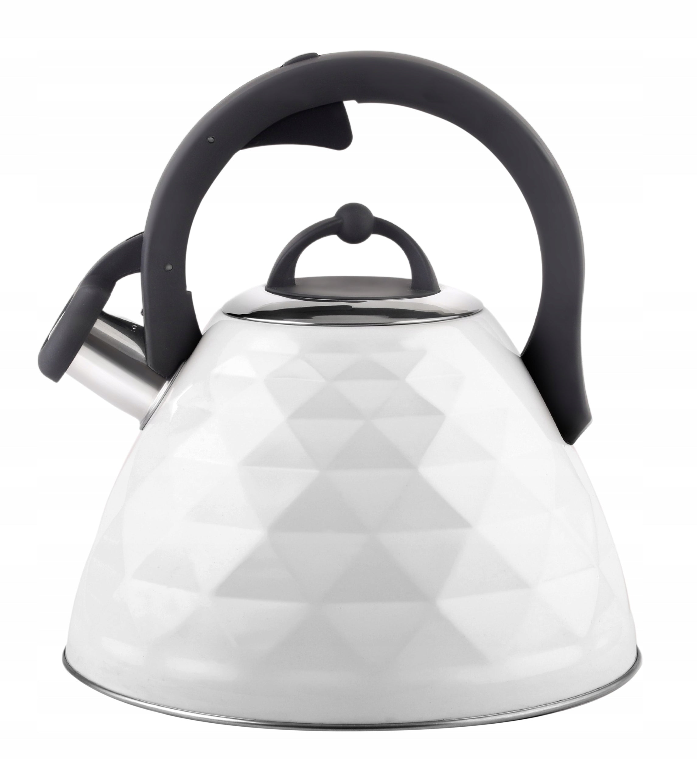 Traditional steel kettle Beretti Rosa 3l white induction gas