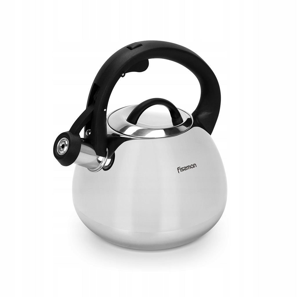 Traditional steel kettle Fissman 2,5 L with whistle for induction, gas