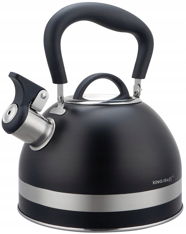 Traditional steel kettle Kinghoff 1,8 L BLACK Induction GAS KH-1858 Manufacturer code KH-1858