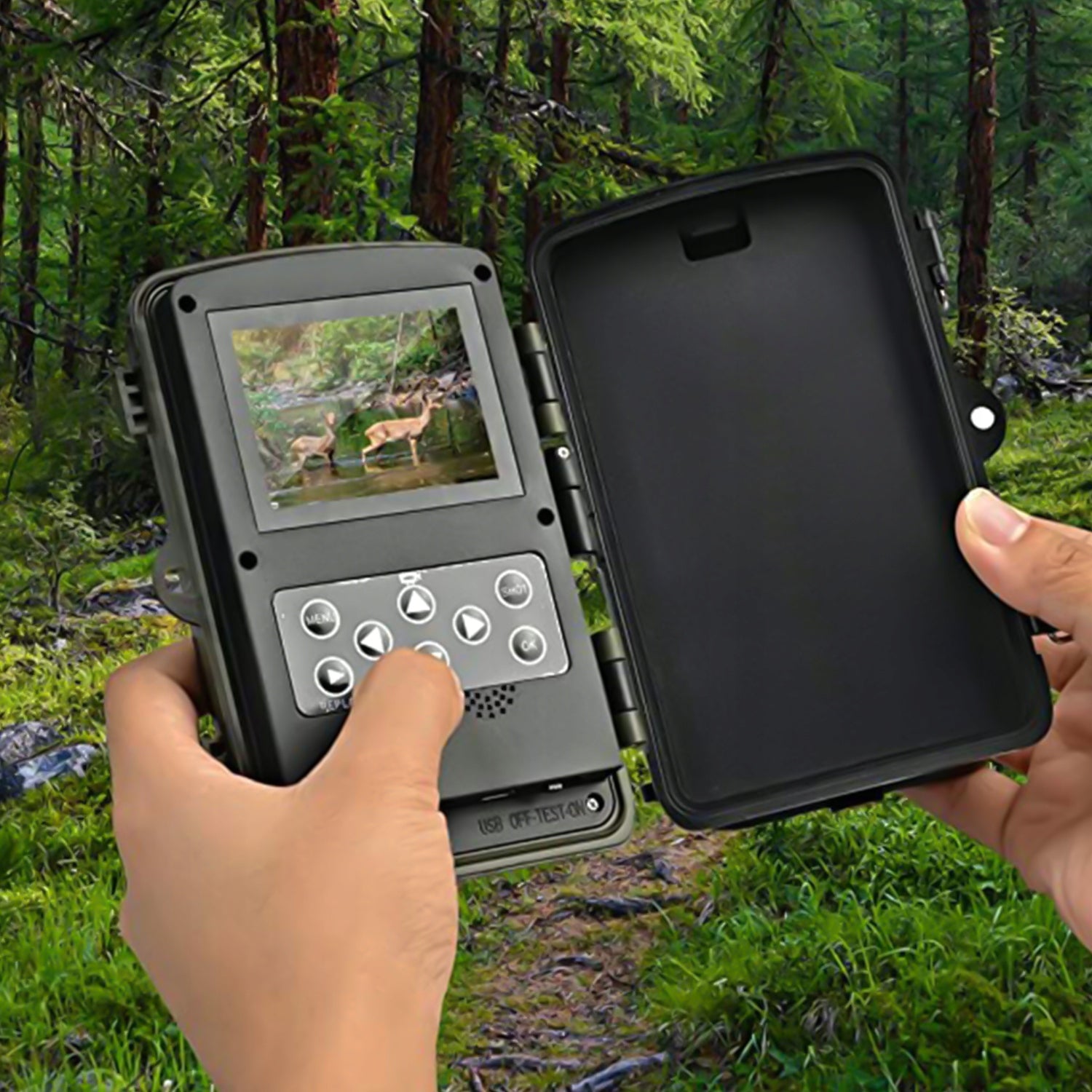 Trail Camera IR Hunting Forest Camera POLISH MENU for SD UHD 4K 50Mpx card Manufacturer code TRYB NOCNY ZEWNĘTRZNA KAMERKA NA DWÓR IP66