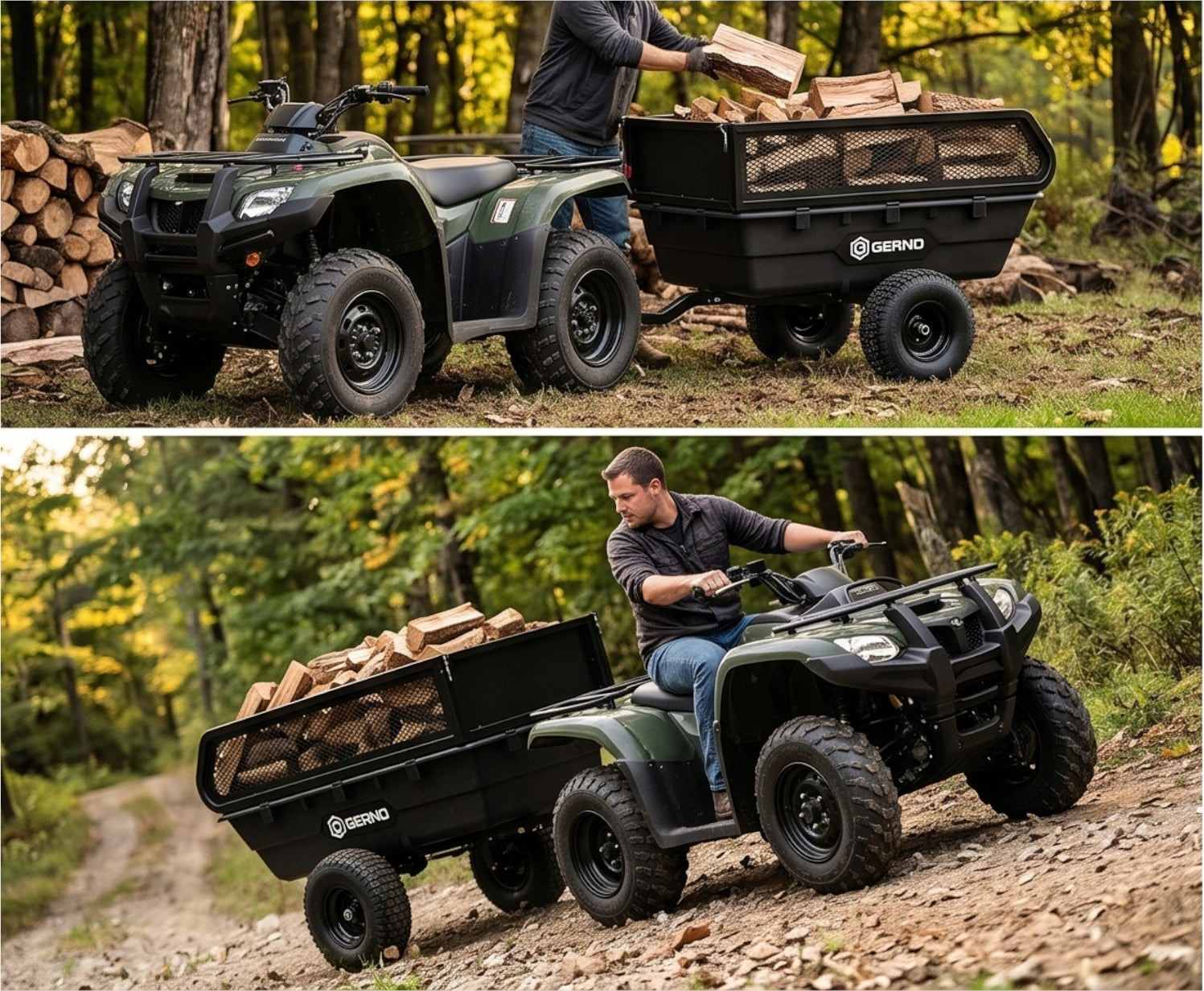 Trailer for quad off-road transport mower up to 700 kg tipper kiper Wheels number 2