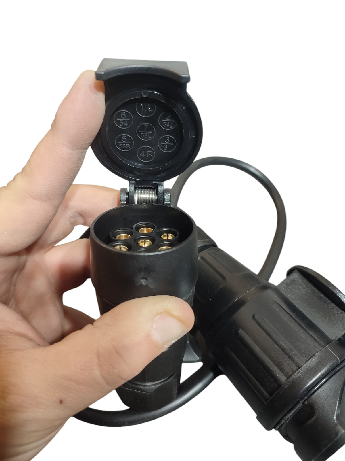 Trailer socket adapter 13 to 7 pin with cable 0,75m Adapter 13/7 HOOK Manufacturer no brand