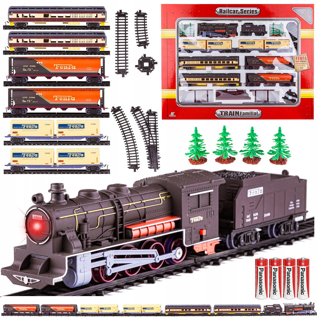 Train ELECTRIC RAILWAY for Children Locomotive Clothes WAGONS TRACKS 325cm
