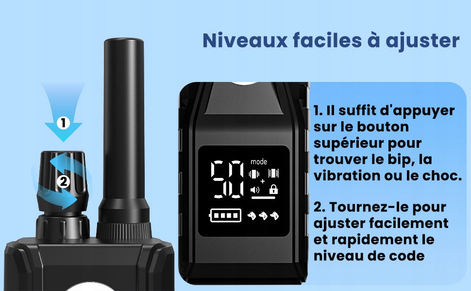 Training collar for dog, vibration levels 1-50, range 3000m with remote control 3-55kg Packaging status original