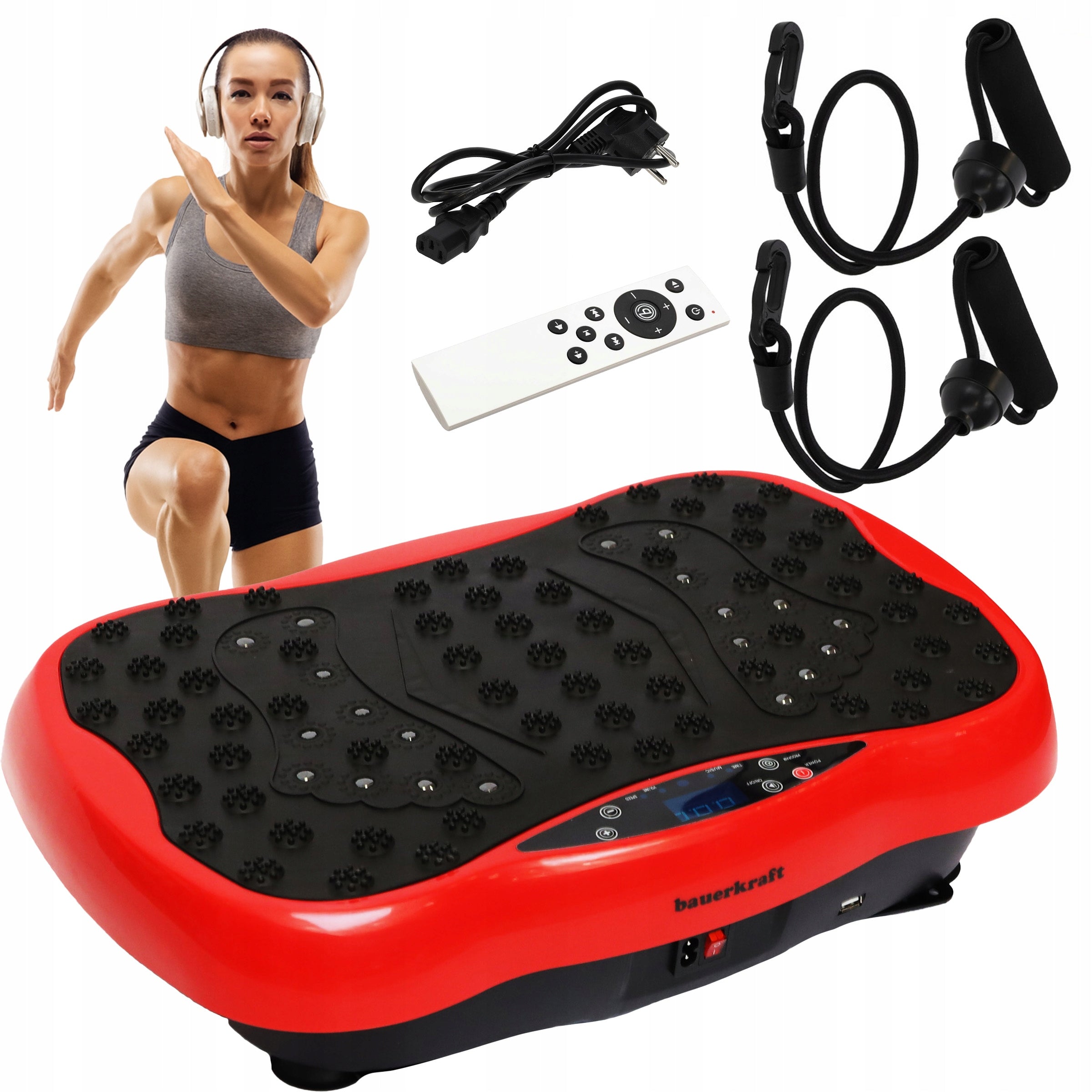 Training platform vibrating massager Bauerkraft red