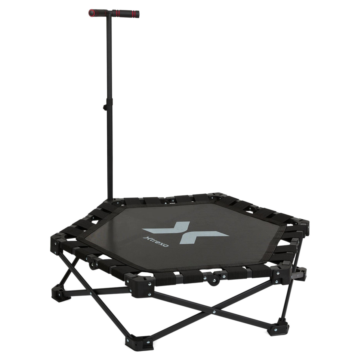 Trampoline XTREXO Hop&Side folding black WITH HANDLE ADJUSTABLE FOR EXERCISE