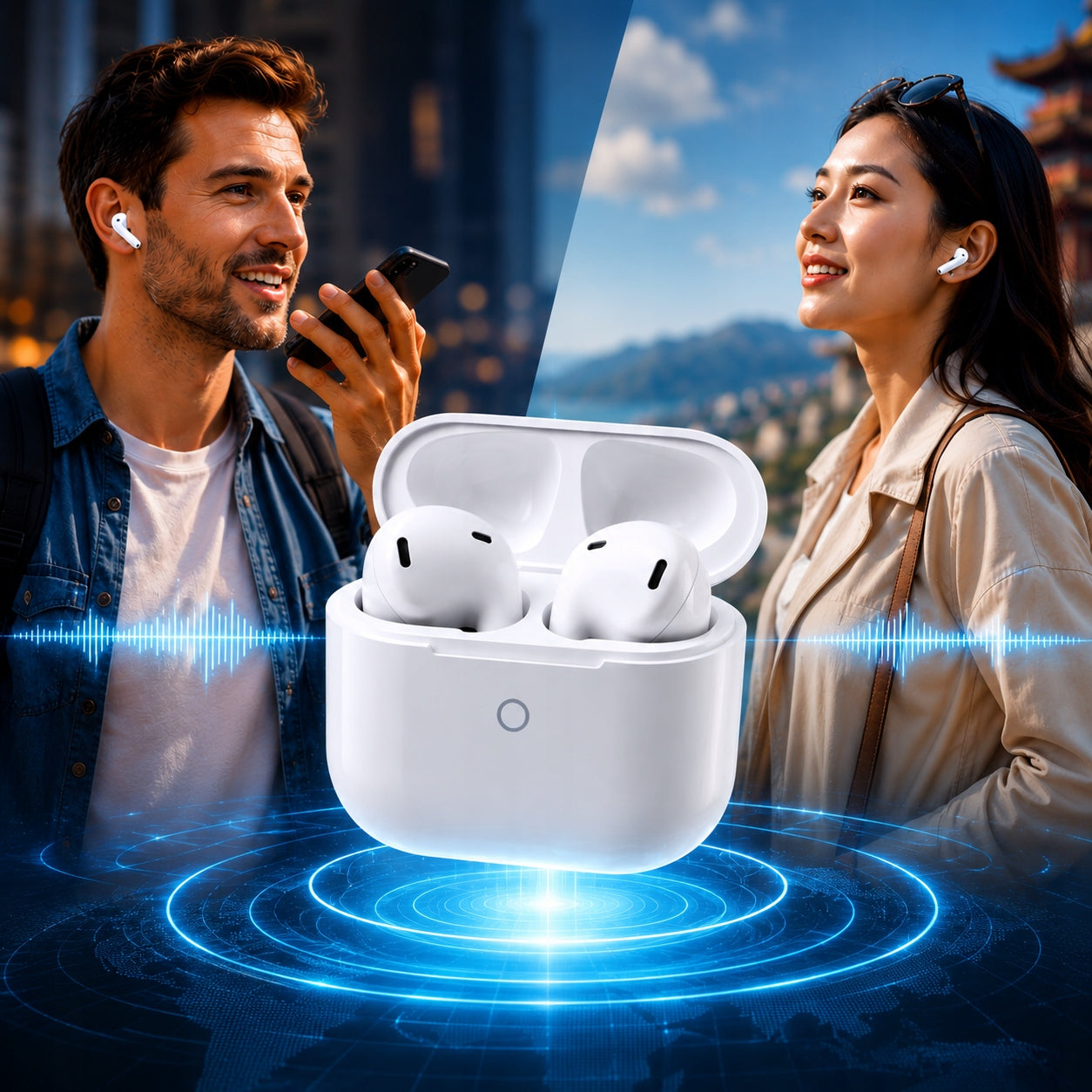 Translator Online HEADPHONES Intelligent Translator 144 LANGUAGES AI Wooask app Packaging status original