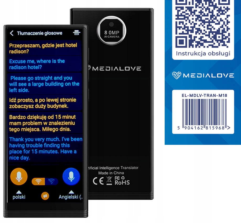 Translator speech translator Polish works without Internet offline wifi