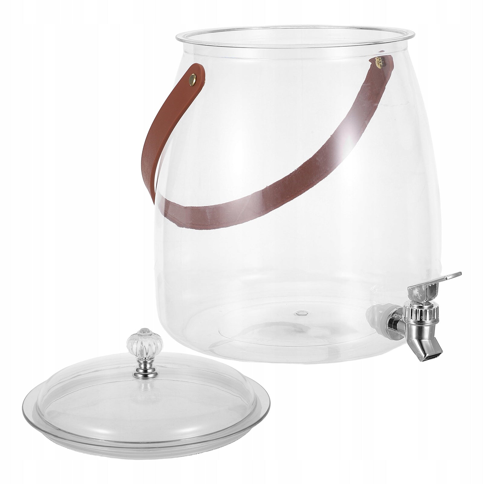 Transparent Fridge Drink Dispenser with Tap Portable Pet Water Jug