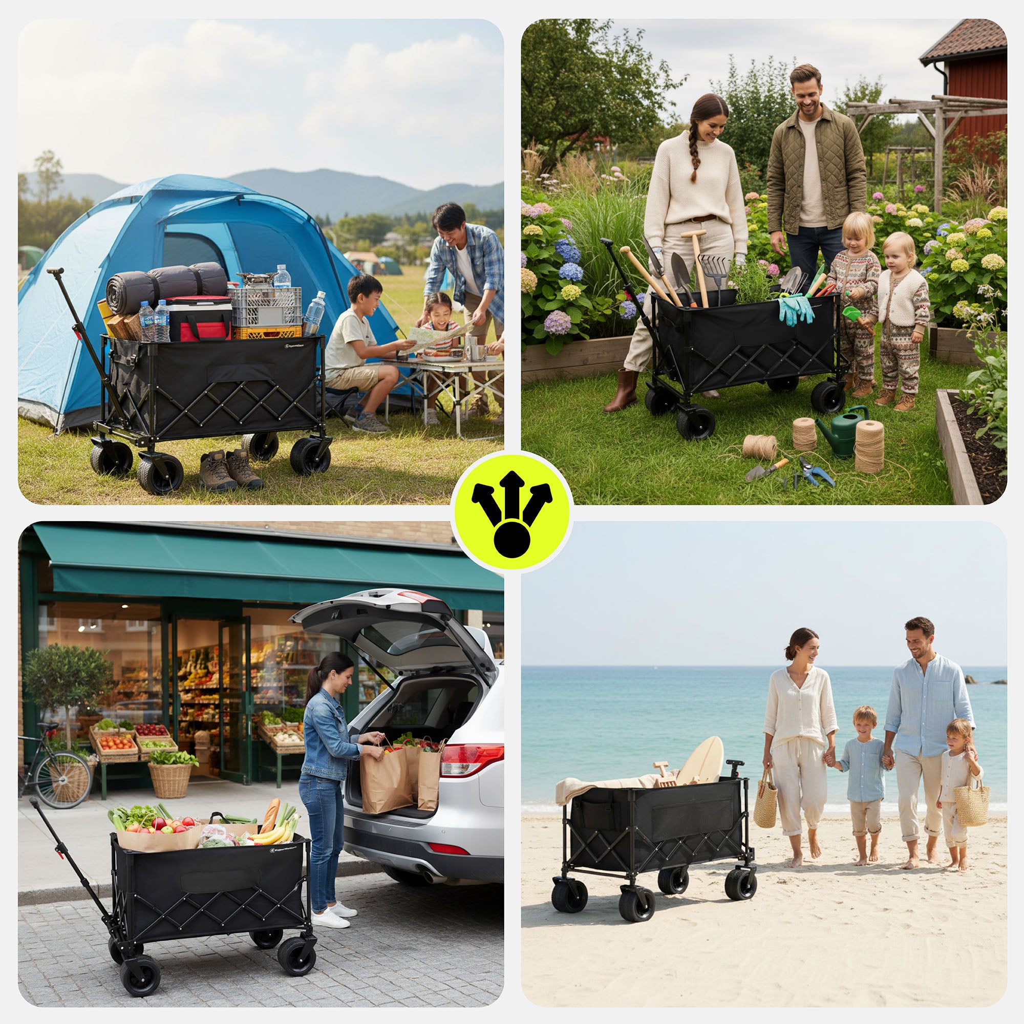 Transport Trolley Beach Tourist Folding Garden Trailer XL 200L Product weight with unit packaging 10 kg
