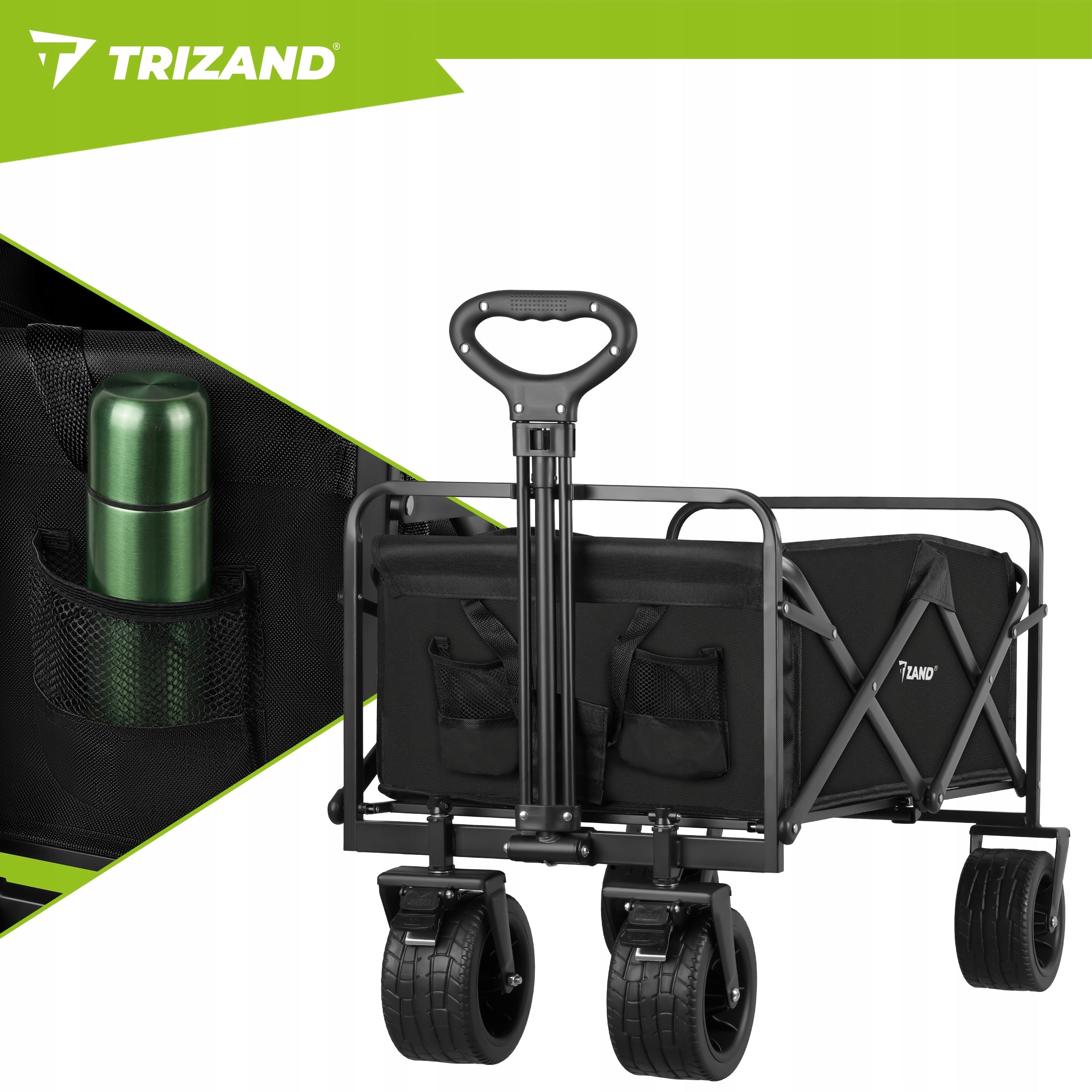Transport Trolley Folding Beach Garden 100kg Off-Road Camping Wheels Wheels number 4