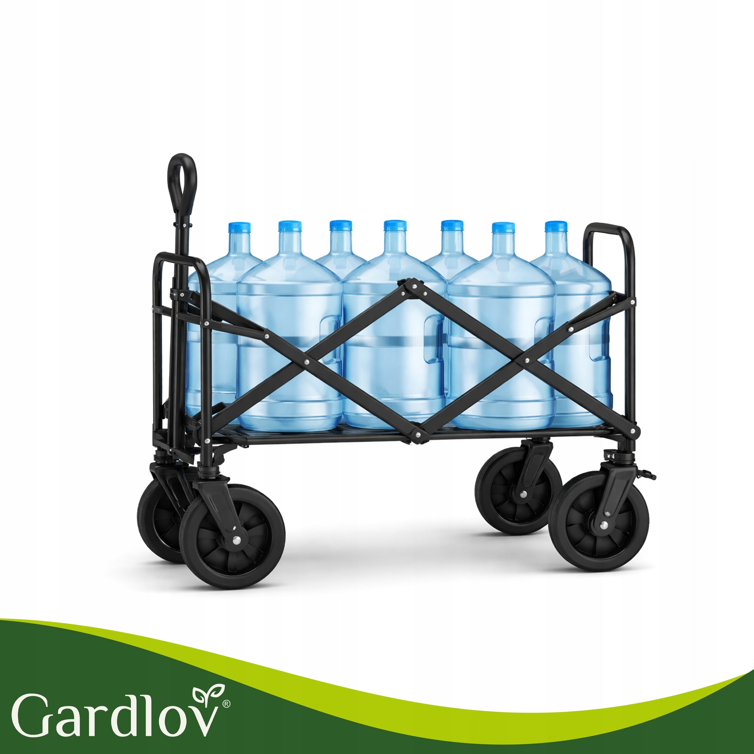 Transport Trolley Folding Garden 100kg 90L Lightweight Twisted on 4 Wheels Packaging status original
