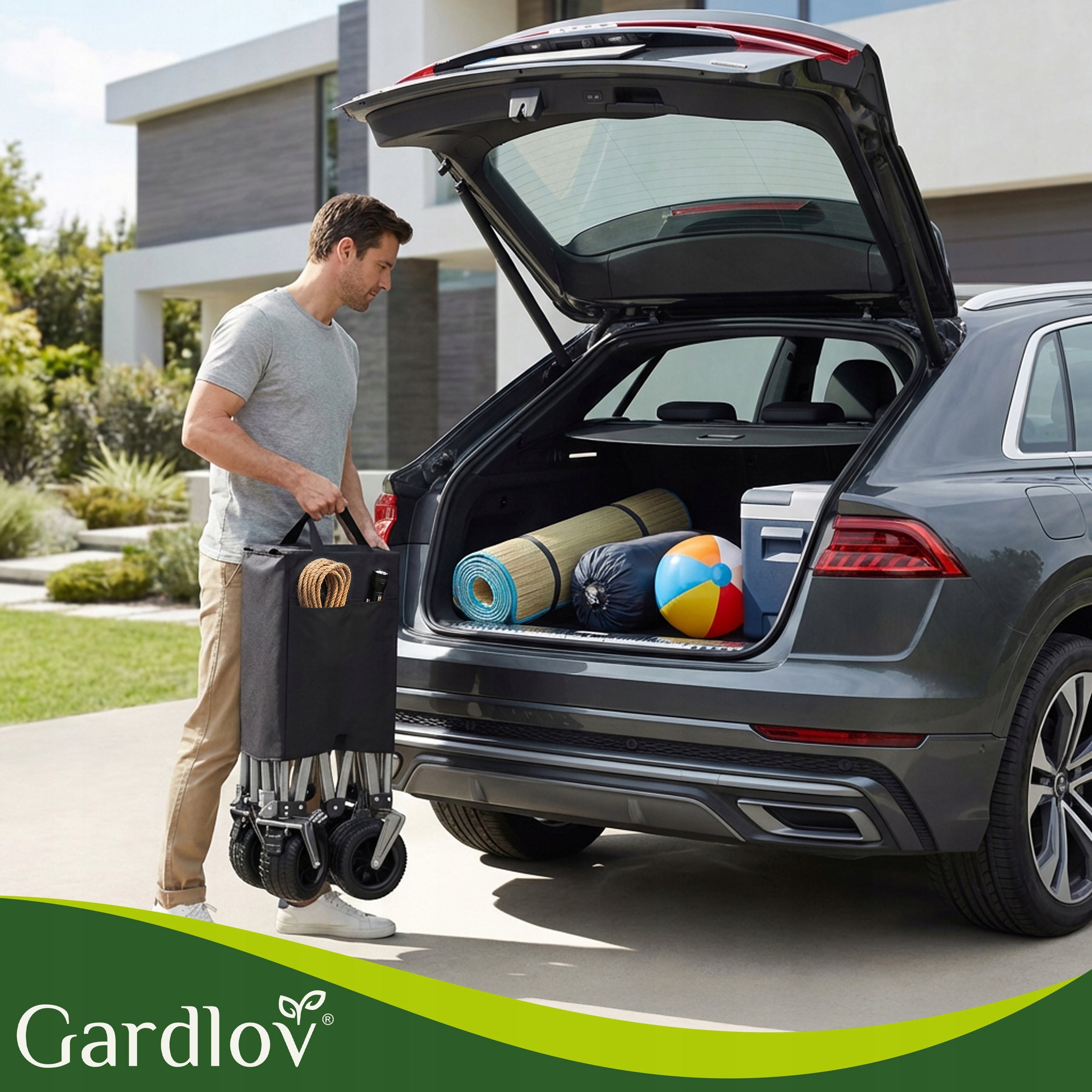 Transport Trolley Folding Garden Beach 200kg 150L Large Sand Wheels Brand Gardlov