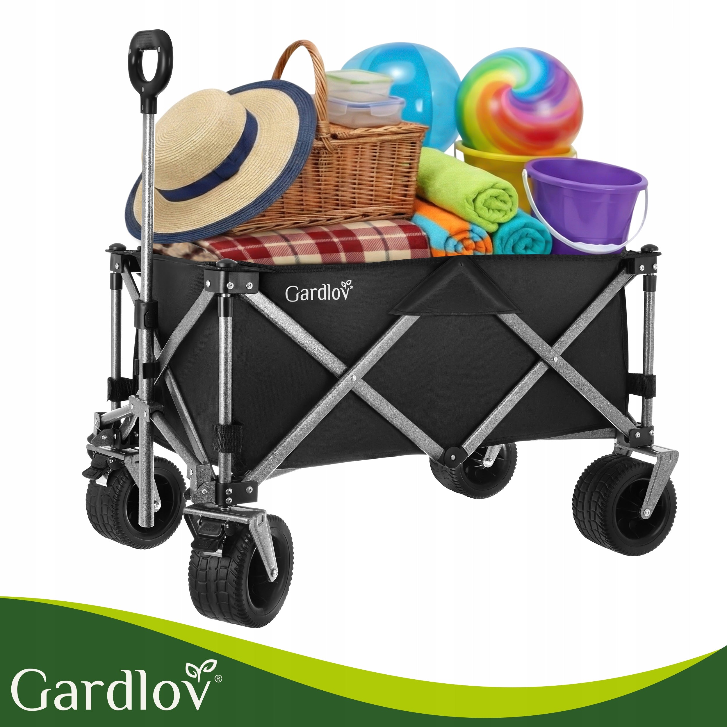 Transport Trolley Folding Garden Beach 200kg 150L Large Sand Wheels Packaging status original