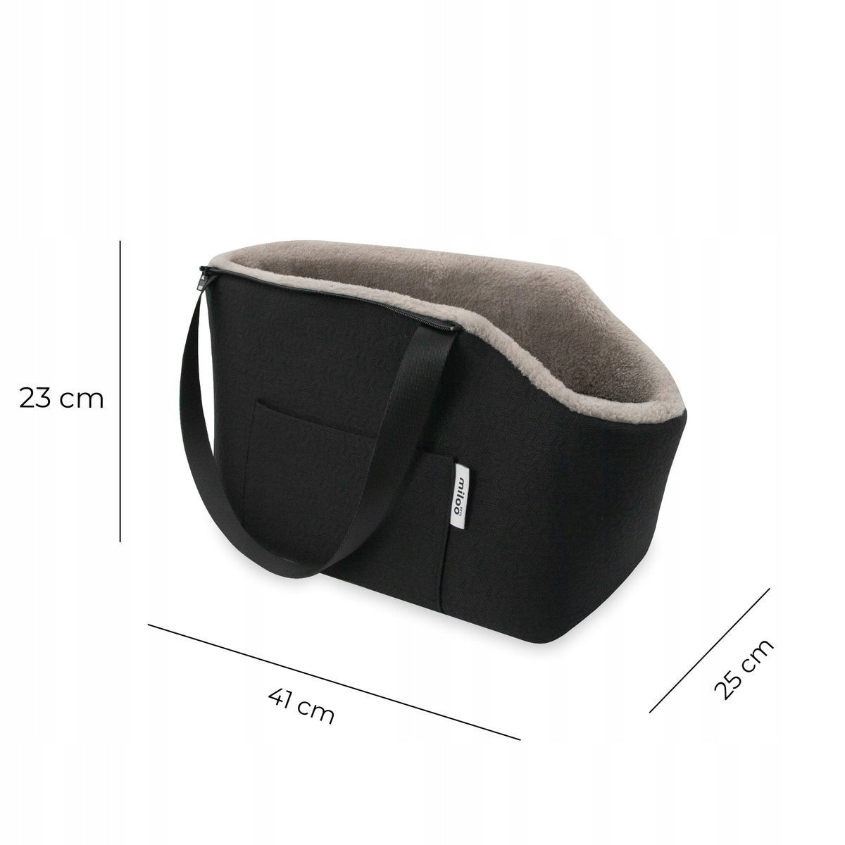 Transport bag for dog and cat MilooPets TRAVELLY black Manufacturer code ML-25209