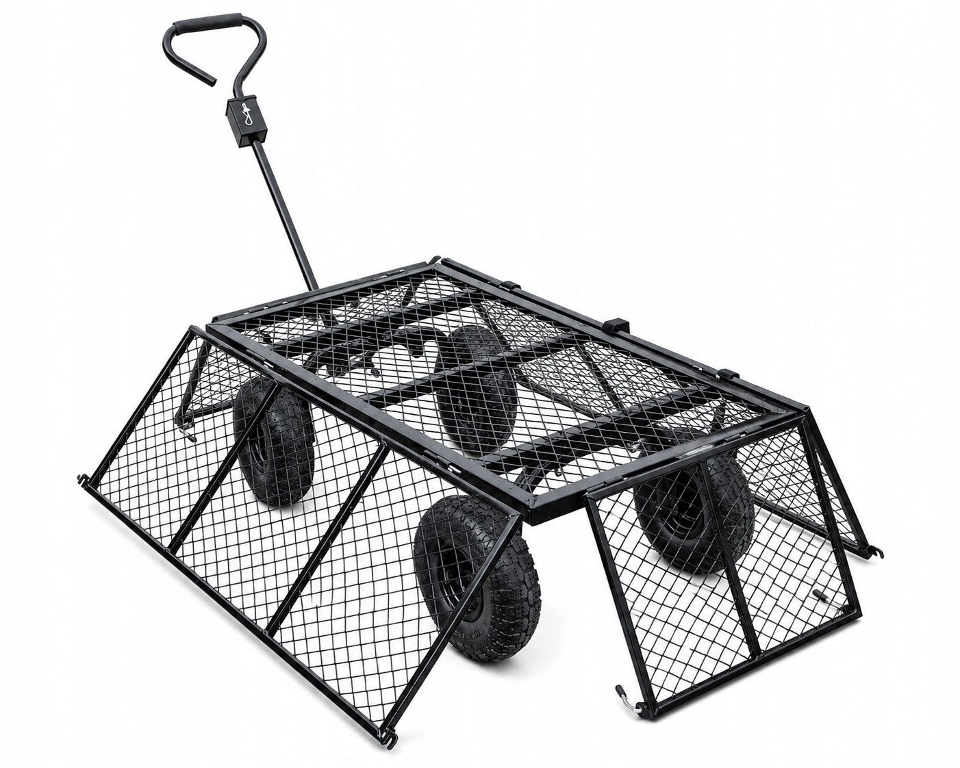 Transport garden trolley 200 L 300 kg with tarpaulin and folding side Capacity 200 l