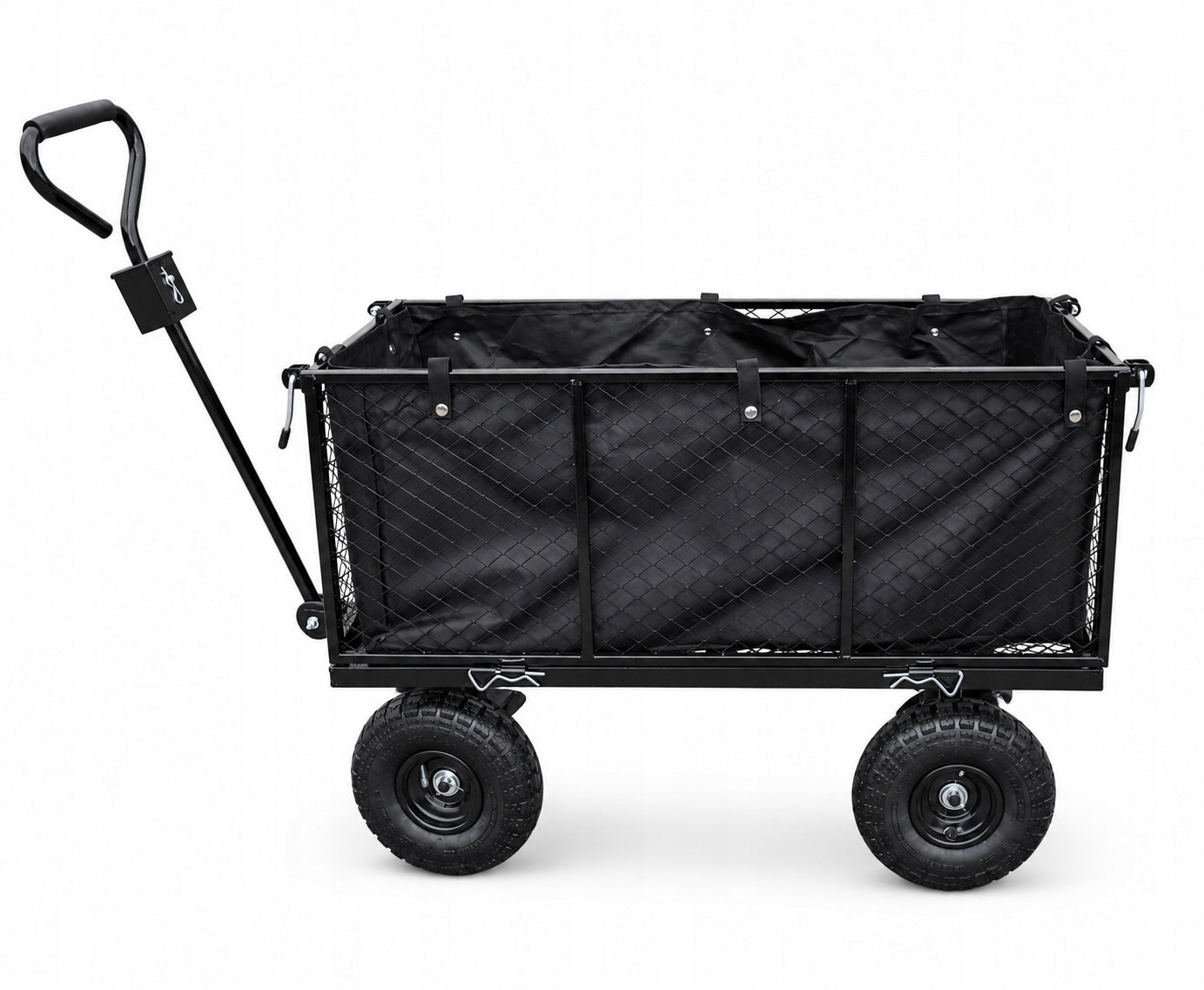 Transport garden trolley 200 L 300 kg with tarpaulin and folding side Manufacturer code GWXL