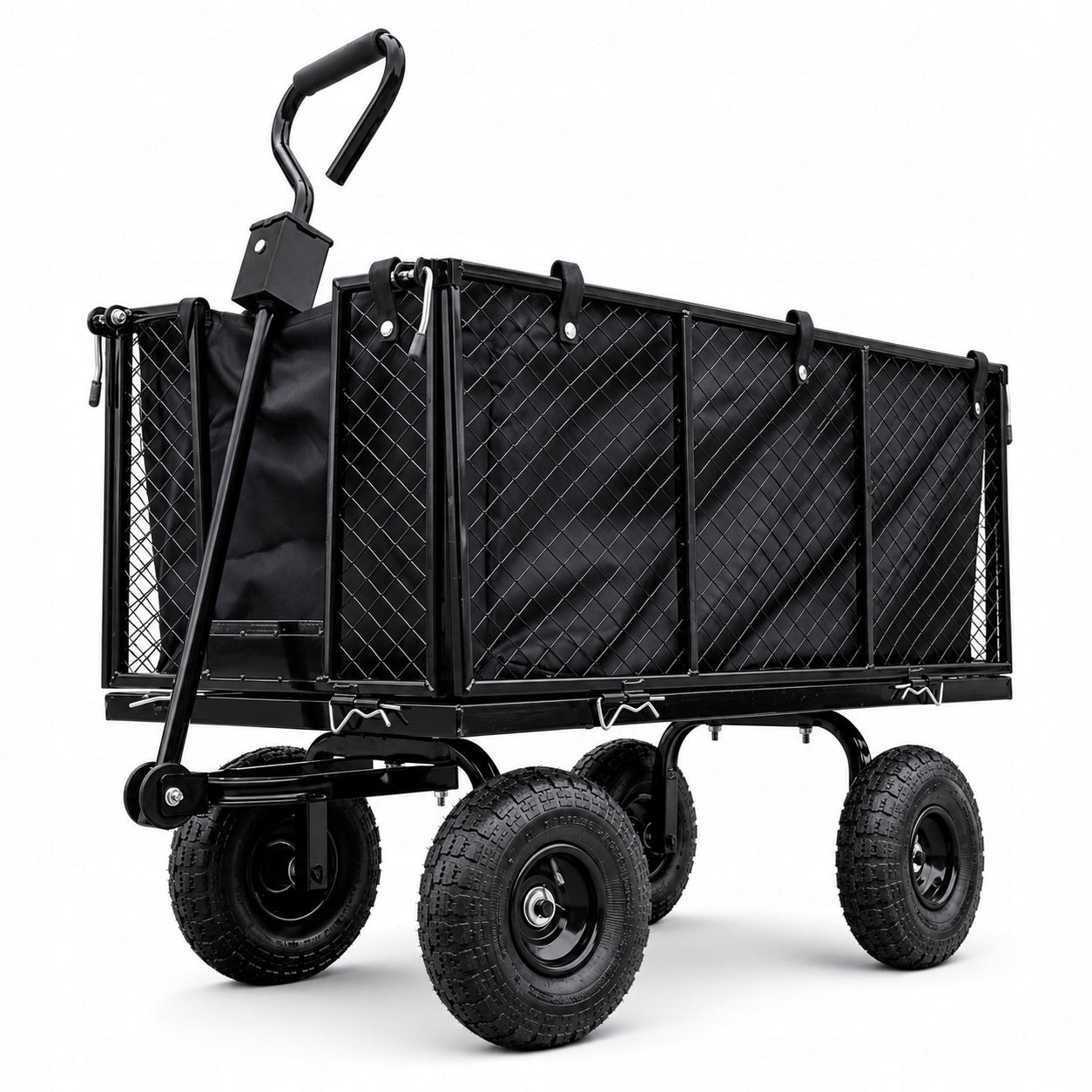Transport garden trolley 200 L 300 kg with tarpaulin and folding side Packaging status original