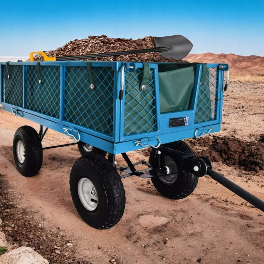 Transport garden trolley 300kg steel wheels pumped dump truck Brand KMK
