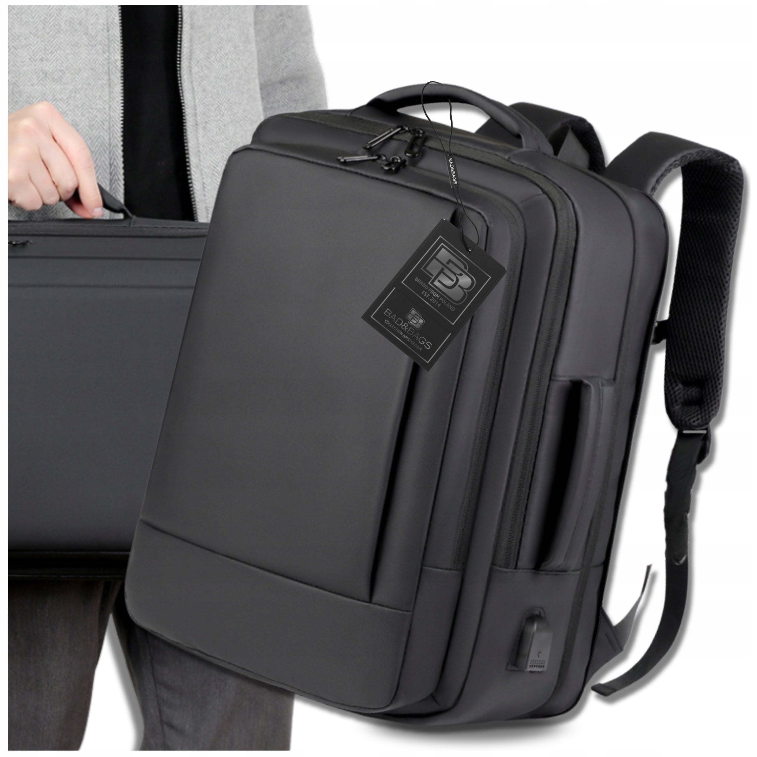 Travel Backpack BLACK For Airplane LUGGAGE Handheld USB CABIN Business