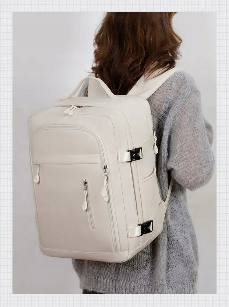 Travel Backpack Spacious Waterproof Aircraft RYANAIR WizzAir 40x30x20 BEIGE Packaging status original