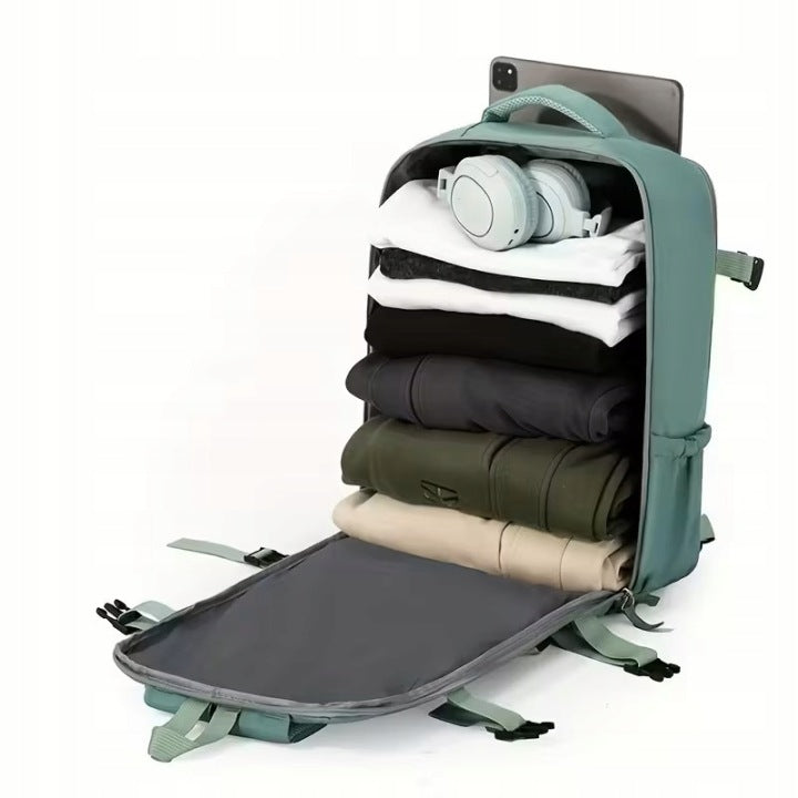Travel Backpack for Airplane 40x30x20 Wizzair Hand Luggage Cabin Manufacturer code plecak do samolotu zielony