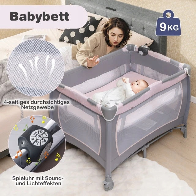 Travel Cot 5in1 Playpen Cradle Changing Table Violet Medical device no