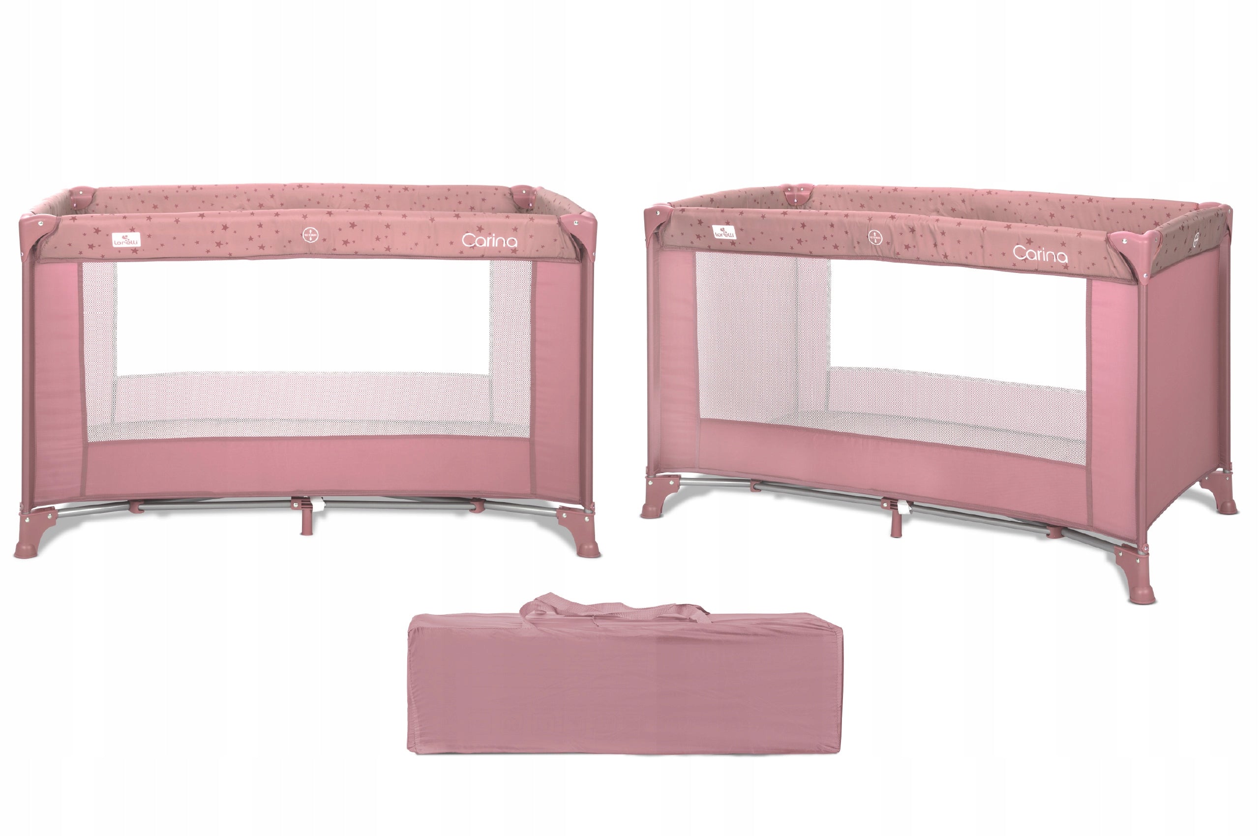 Travel Cot Baby Playpen Travel with Mattress Folding Pink Packaging status original