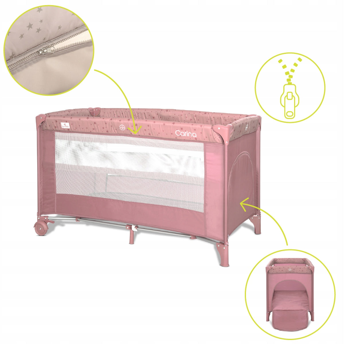 Travel Cot Playpen for Children Travel with Mattress 2 levels circle Manufacturer code 10080672606