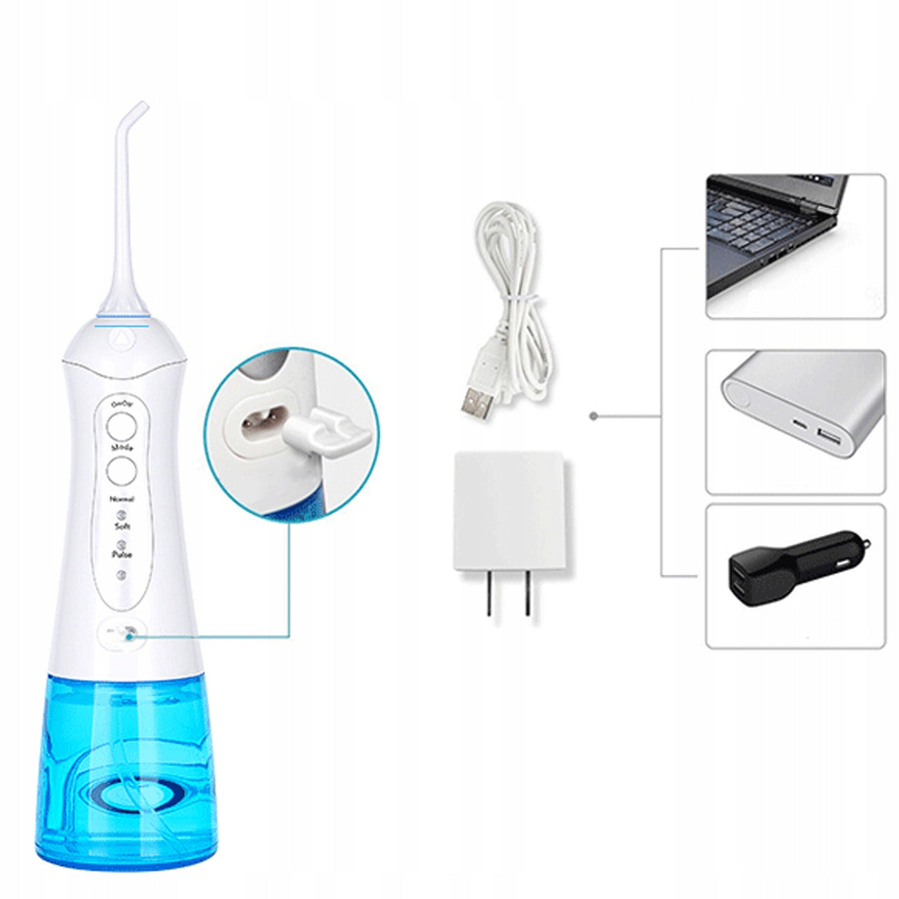 Travel Dental Irrigator 4 Tips IR-200 White + Tips Medical device no