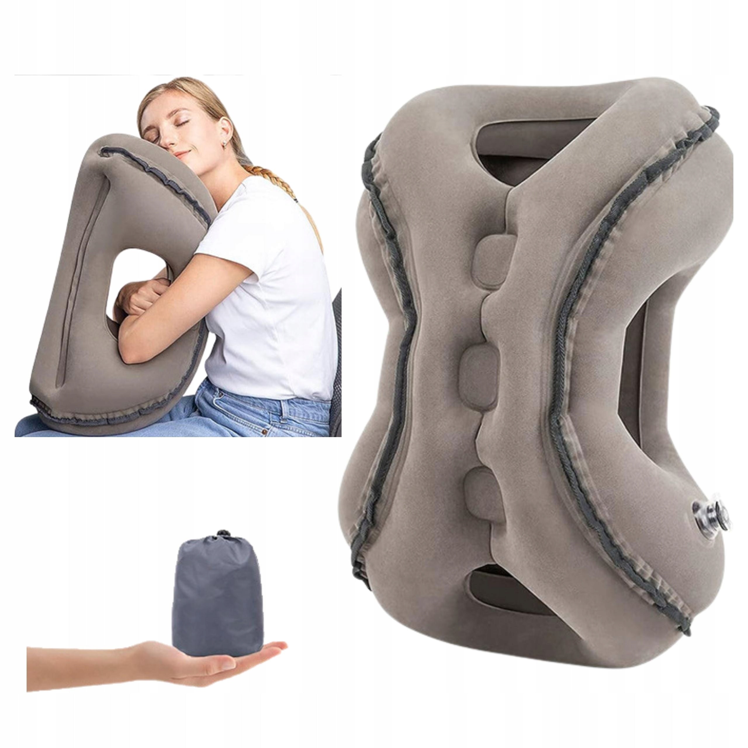 Travel Pillow For Sleeping Airplane Train Car Inflatable
