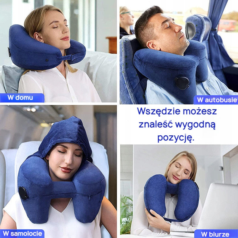 Travel Pillow with Hood Headrest Inflatable for Sleeping Eyeband Brand no brand