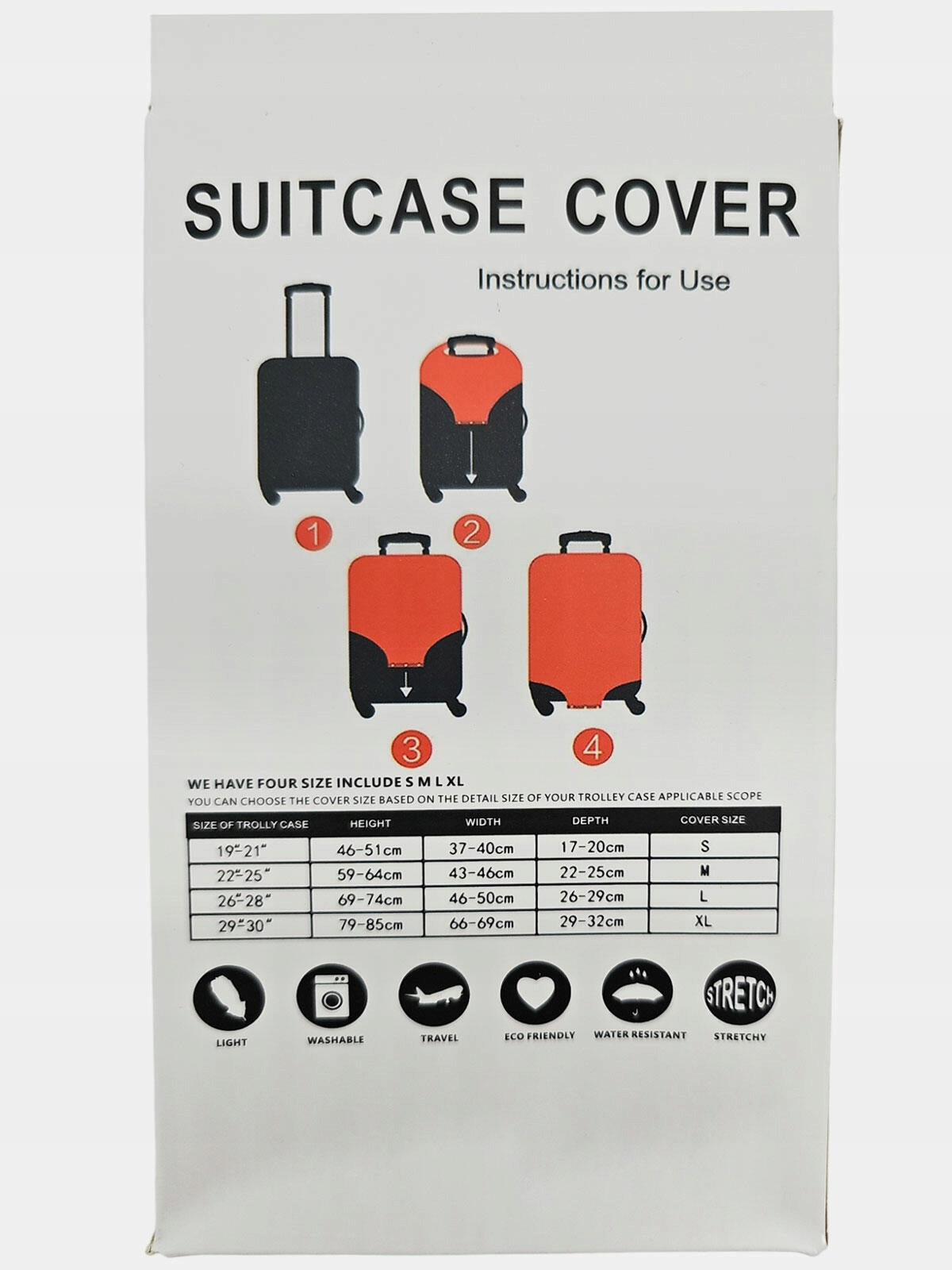 Travel Suitcase Cover Protective Luggage Pouch Large L Grey Brand no brand