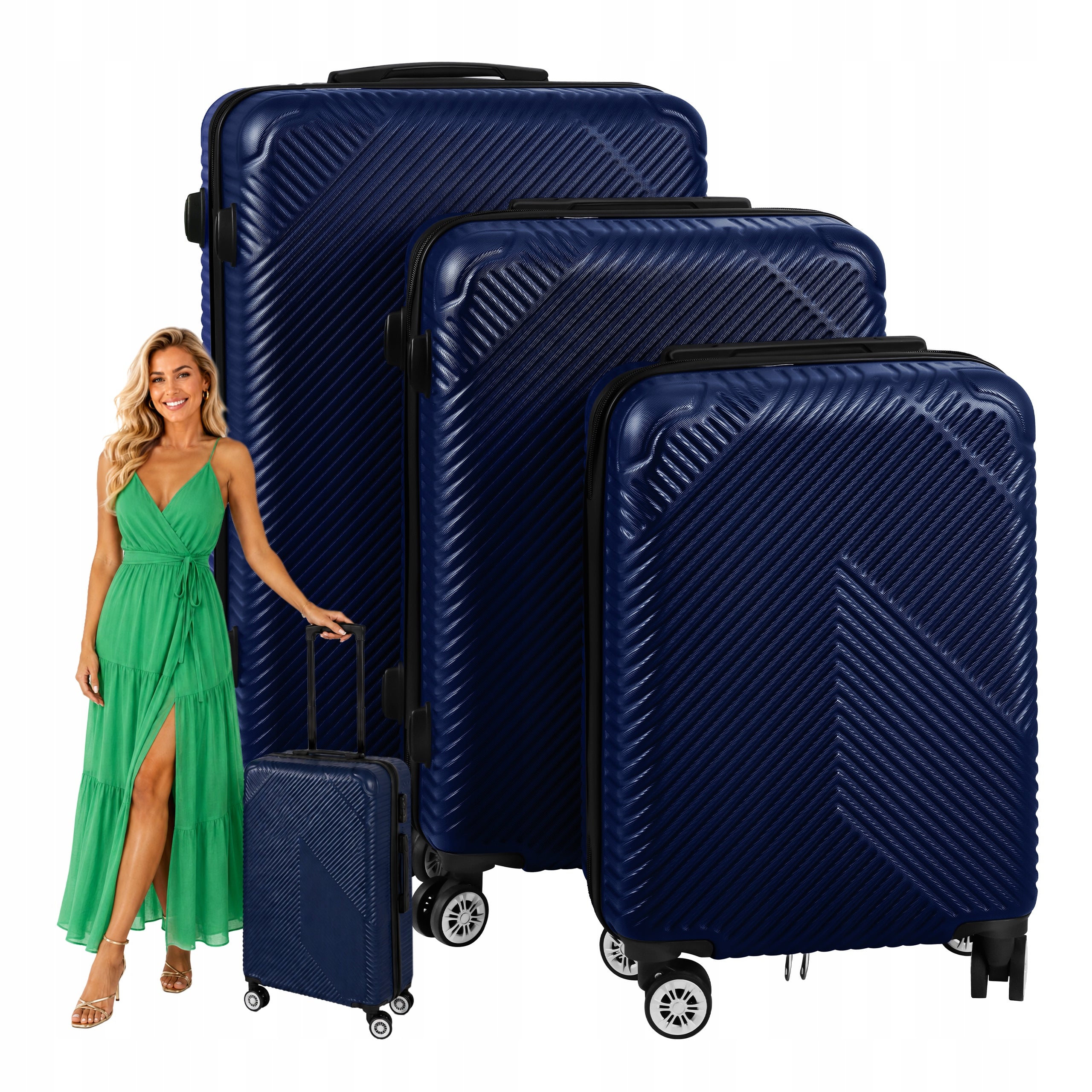 Travel Suitcase on Wheels Suitcase Set Large Medium Small Luggage Suitcases